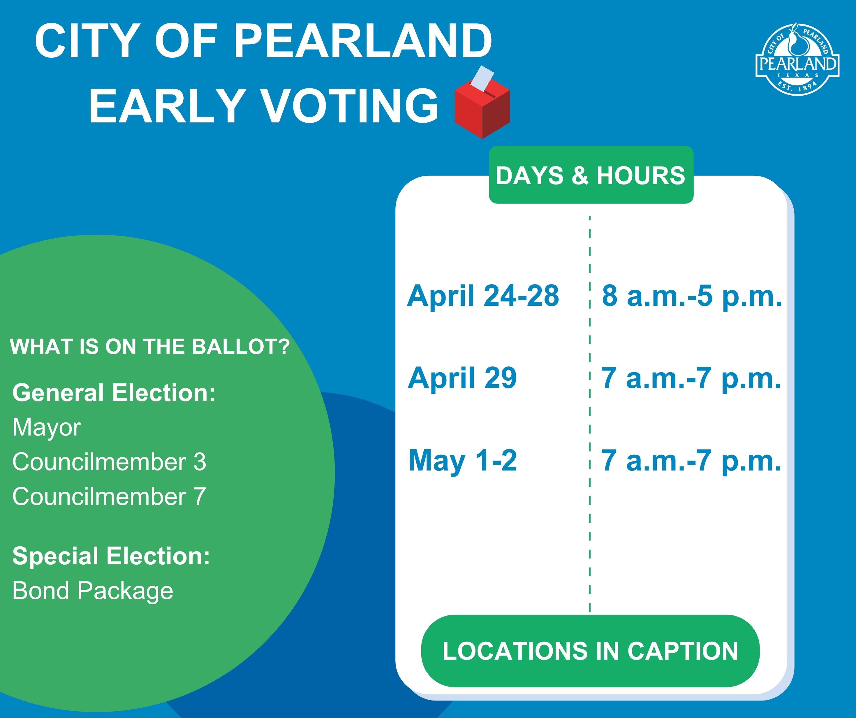 City of Pearland on Twitter "Early voting has officially started! From