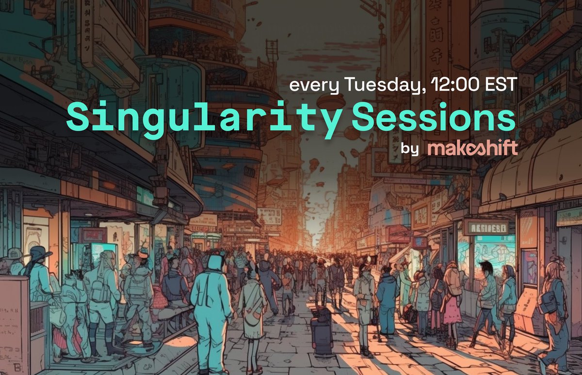 Singularity Sessions: Tues at 12pm EST
04/25/23
Set a reminder!👇
 x.com/i/spaces/1BRKj…