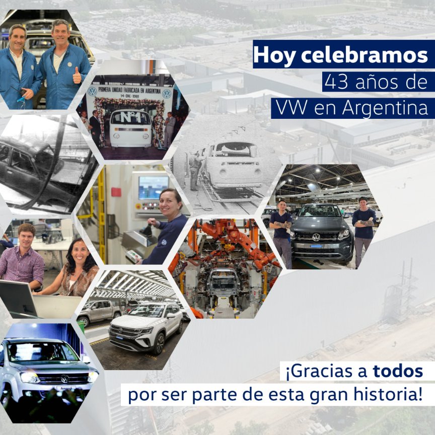 CEOVWA's tweet photo. ¡Cumplimos 43 AÑOS produciendo en Argentina! Muchos vehículos, muchas historias, y miles de kilómetros recorridos juntos. Gracias a todos por acompañarnos en el pasado, el presente y el futuro de la compañía en nuestro país. https://t.co/yE2nNER7SG