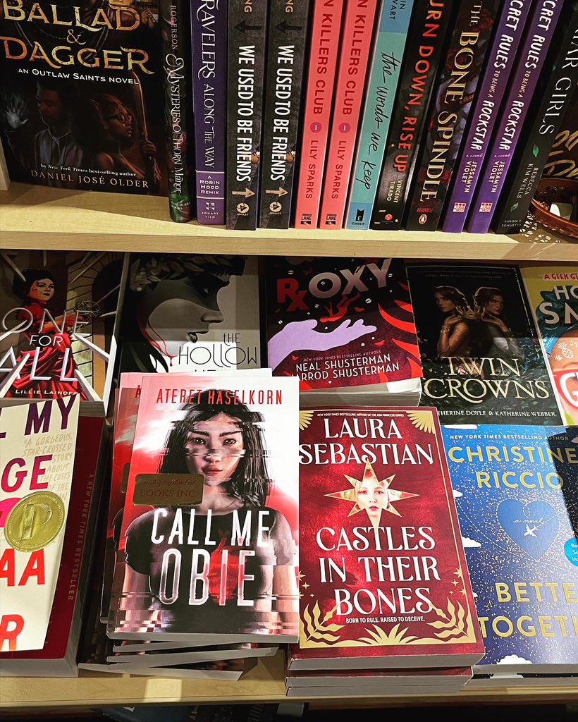 Grateful to <a href="/BooksIncStores/">Books Inc. 📚🌉</a> in Palo Alto, Mountain View, and Campbell for carrying Call Me Obie. Thanks for giving #indieauthors space on your shelves. I’m also flattered to share shelf space with all of these authors, including <a href="/xtineMAY/">Christine Riccio</a> @sebastian_lk and <a href="/NealShusterman/">NealShusterman</a>
