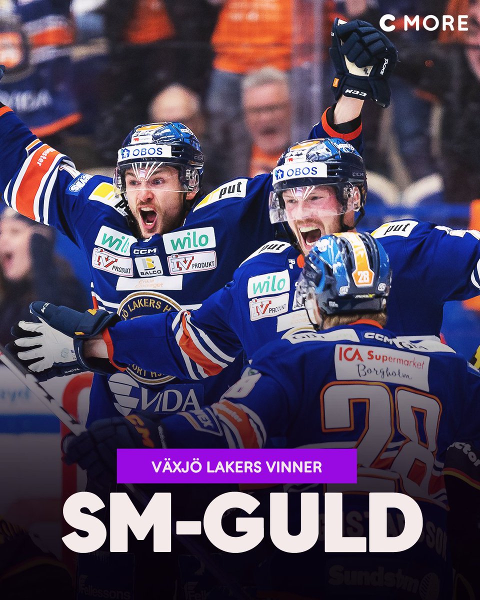 TV4_Hockey's tweet photo. VÄXJÖ ÄR SVENSKA MÄSTARE 2022/23🏆🙌 https://t.co/fiWcB4uk2q