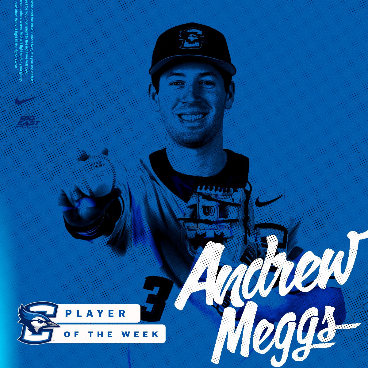 Had himself a weekend 💪 Presenting your BIG EAST Player of the Week, @Meggsy7997!! #GoJays // bit.ly/3L6D2ny