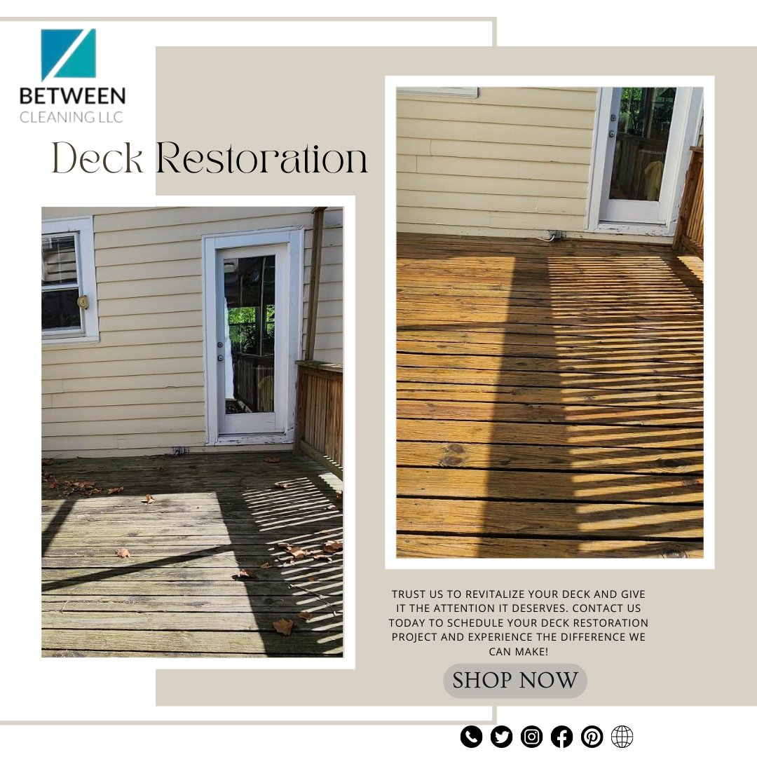 BtweenCleaning's tweet photo. Trust us to revitalize your deck and give it the attention it deserves.
#homeimprovement #DIY #deckrenovation #homedecor #outdoorliving #decktransformation #deckrefinishing #wooddeck #backyarddesign #cleans #cleaningservices #cleaningcompany #Virginia #maryland #WashingtonDC #LLC https://t.co/ctTSrYdu7W