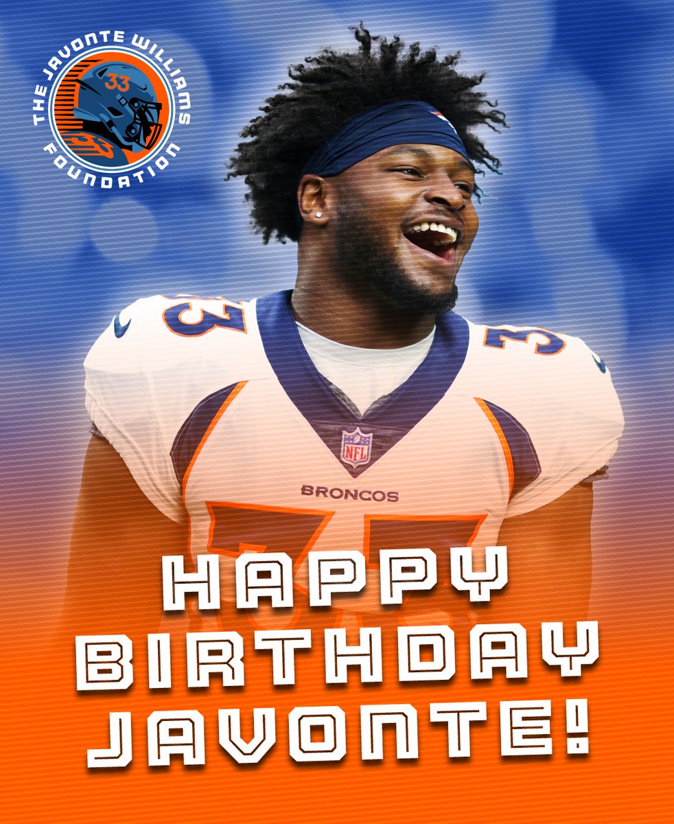Happy Birthday to our Founder, <a href="/javontewill33/">Javonte Williams</a>🥳We hope you have a great day celebrating! #BroncosCountry <a href="/Broncos/">Denver Broncos</a> <a href="/BroncosOffField/">BroncosOffField</a>