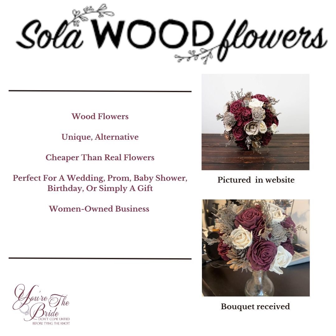Check out this alternative to fresh floral for those that might be allergic to real flowers these are made from wood! #solawoodflowers #woodbouquets #weddingbouquets