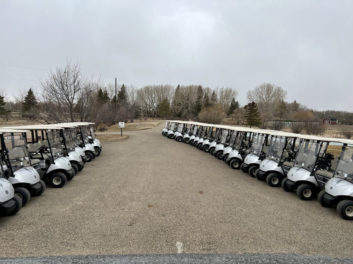 Our new fleet of carts are ready to go out at the course! Just need some good weather to come this week. Stay tuned to our social media pages for when our #openingday2023 will be!