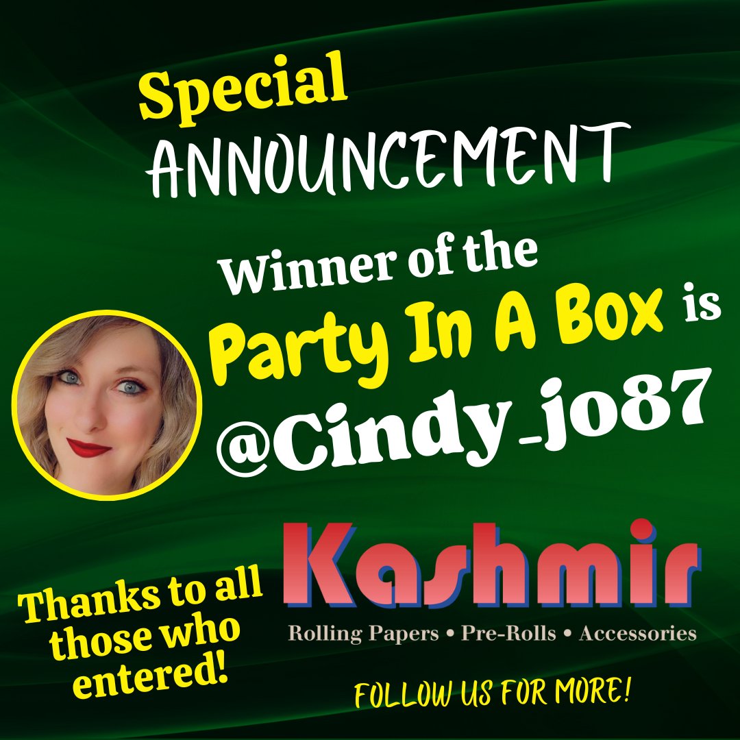 Kashmir_420's tweet photo. Congratulation to Cindy VanLaningham on winning our 'Party In A Box' for 420 Day giveaway! Thanks to everyone for your participation!
.
.
.
.
@Kashmir_420 
.
.
.
#giveaway #PIAB #PartyInABox #snoopdogg #smoing #cannabiscommunity #420lover #kashmir420 #kashmirrollingpapers https://t.co/JBej16HiPm