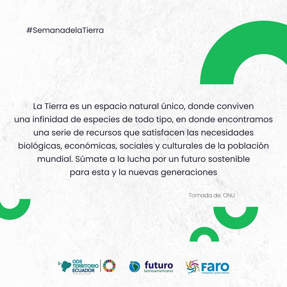 FuturoLatinoame's tweet photo. #Proyecto #ODSTE | En la semana de la Tierra, es fundamental tomar conciencia sobre los desafíos ambientales que enfrentamos y la necesidad de un cambio hacia un planeta y una naturaleza más sostenibles. ¡Cuidar el planeta es cuidar de nosotrxs mismxs!🌍💚 #ODS15 #DíaDeLaTierra https://t.co/qr8jpY6fZW