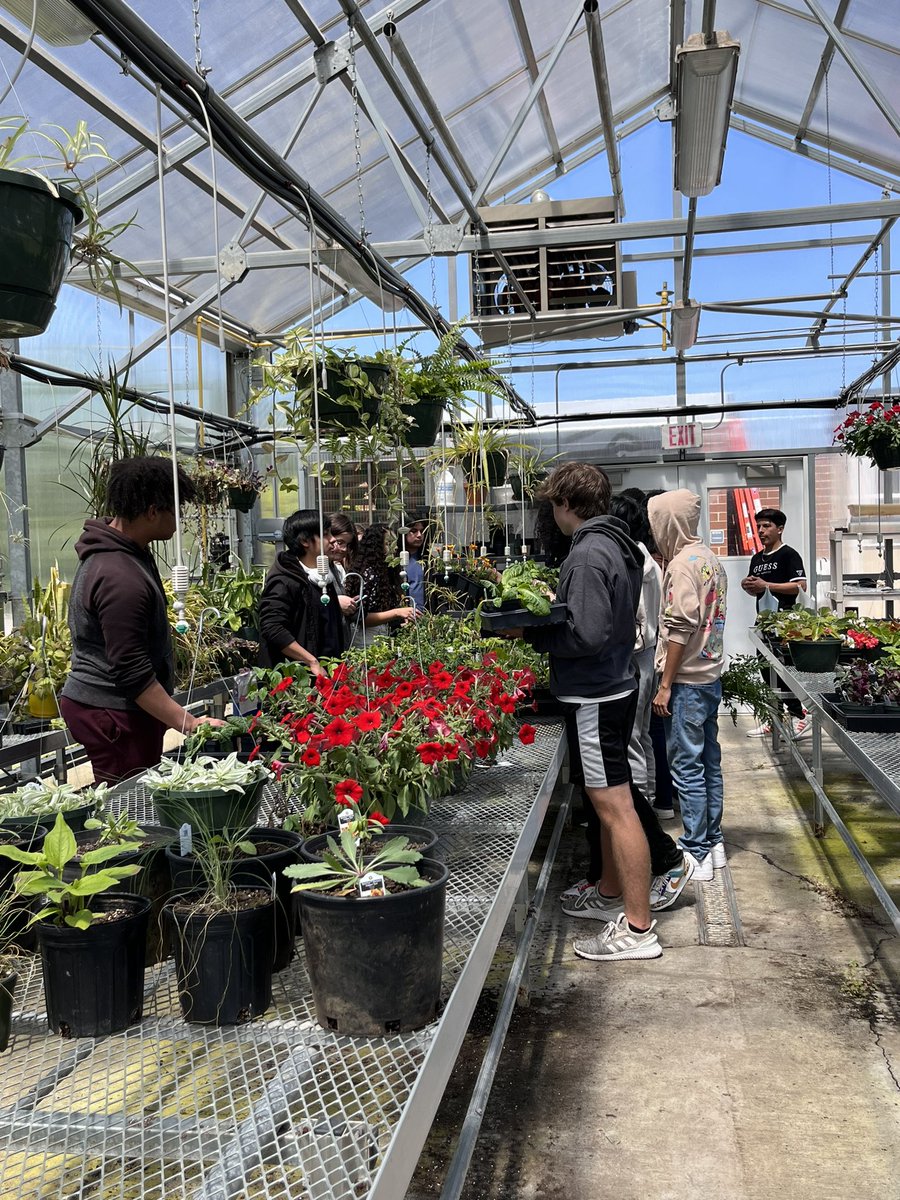 Horticulture 1 students hard at work on the raised beds! Students will be able to harvest these for the rest of the school year and visit over the summer