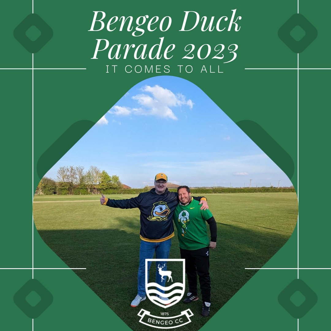 Bengeo Cricket Club (@bengeocc) on Twitter photo Welcome to the 2023 #BengeoDuckParade and edition No.1
And remember... any club can join us on the parade! Evening <a href="/MikeFreeman999/">Mike Freeman</a> and congrats on the duck debut!
#BengeoStags #Bengeo #Hertford #Hertfordshire #CricketTwitter Welcome to the 2023 #BengeoDuckParade and edition No.1
And remember... any club can join us on the parade! Evening <a href="/MikeFreeman999/">Mike Freeman</a> and congrats on the duck debut!
#BengeoStags #Bengeo #Hertford #Hertfordshire #CricketTwitter