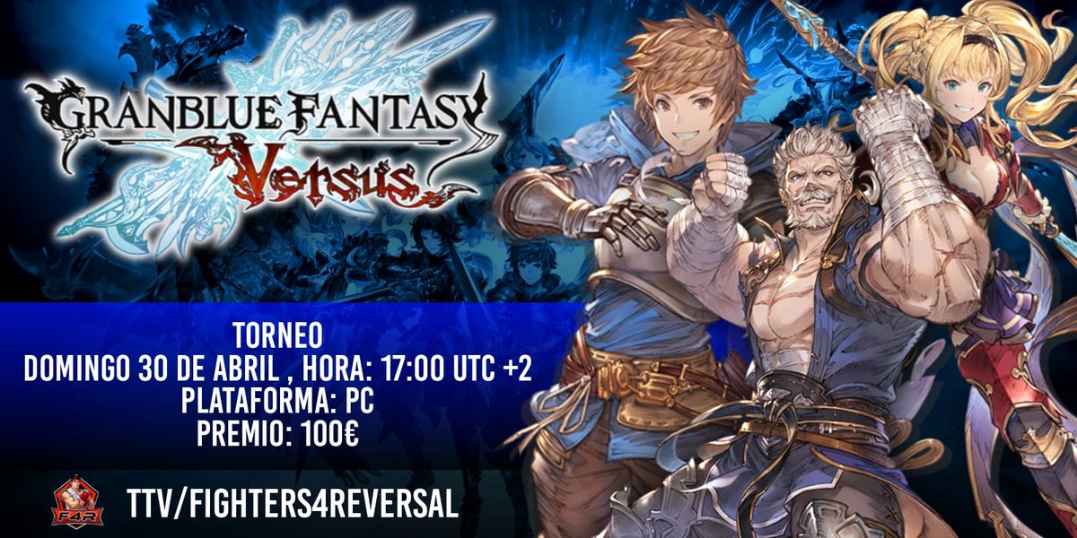 🚨SE VIENE UN NUEVO TORNEO🚨

📅 30/04/2023
Región : EU.

Torneo Gratuito con premio económico
🥇 -> 60€
🥈 -> 30€
 🥉-> 10€

Link de inscripción del torneo Gratuito : start.gg/tournament/gra…

Visualización del torneo:
twitch.tv/fighters4rever…

🤜Nos vemos el Dia 30🤛