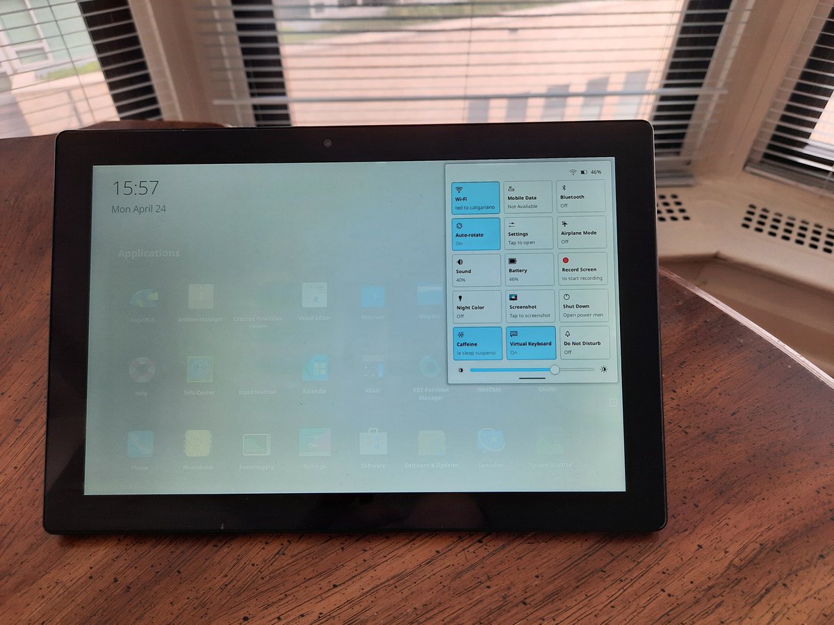 junocomputers's tweet photo. Testing Debian Plasma Mobile on the Juno Tablet

@kdecommunity @debian https://t.co/DQ3PDC0uzd