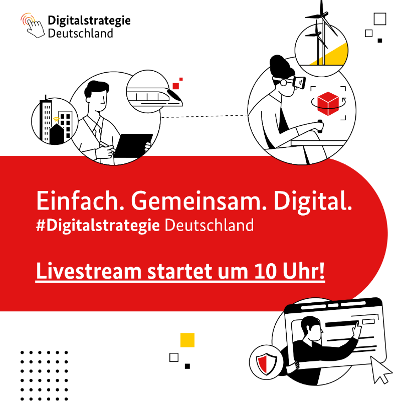 BMV's tweet photo. Wir übertragen unsere Veranstaltung "Einfach. Gemeinsam. Digital." #live aus Berlin 📹 Den #Livestream gibt es ab 10 Uhr auf https://t.co/aKDnK5wRTt. #SeiDabei #Digitalstrategie https://t.co/lAX9cskojk