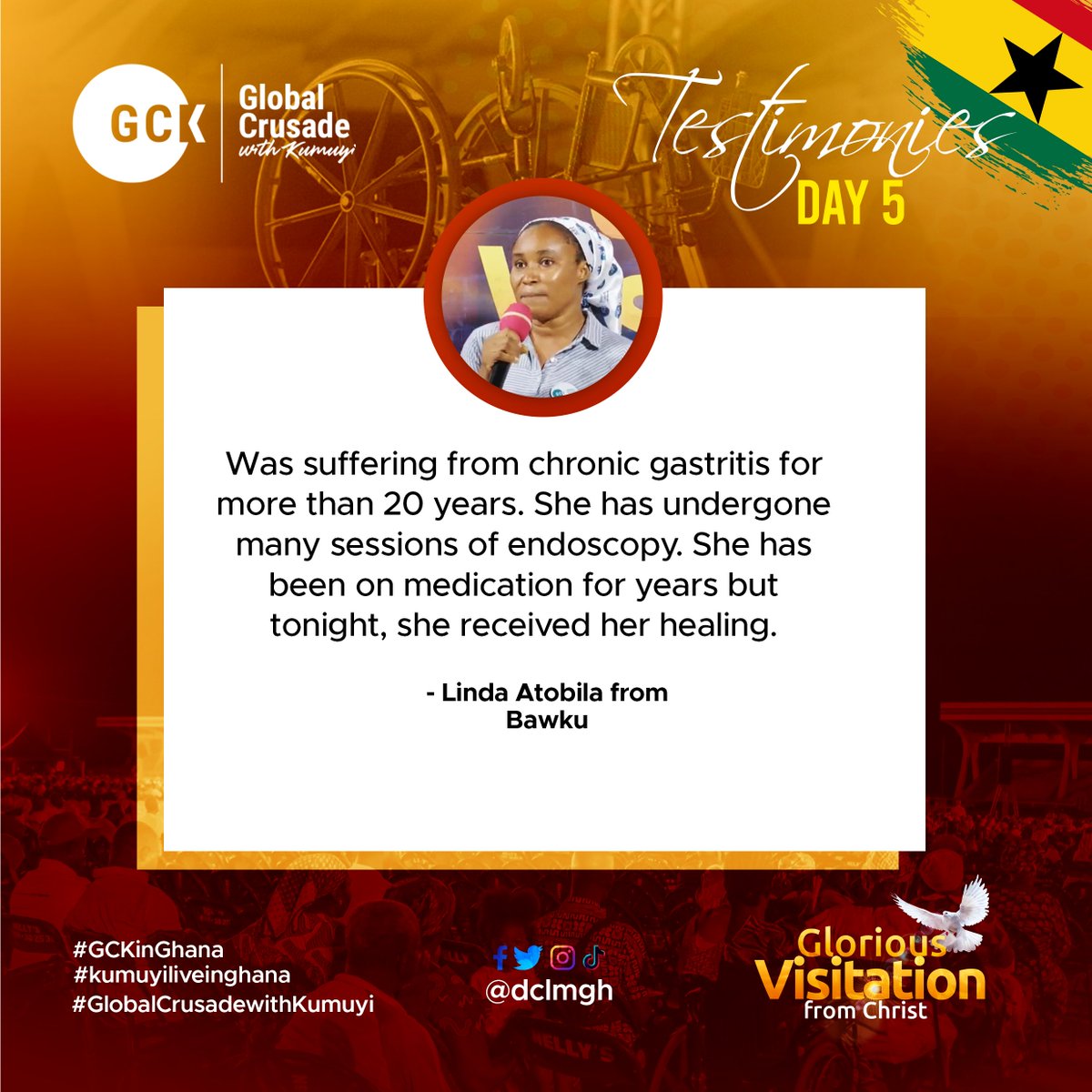 dclmgh's tweet photo. The Lord came to #GCKinGhana with healing on His wings. All manner of assorted ailments have been brought low by God's power.

#GCKinGhana
#kumuyiliveinghana
#GlobalCrusadewithKumuyi https://t.co/dKcZzbLiss