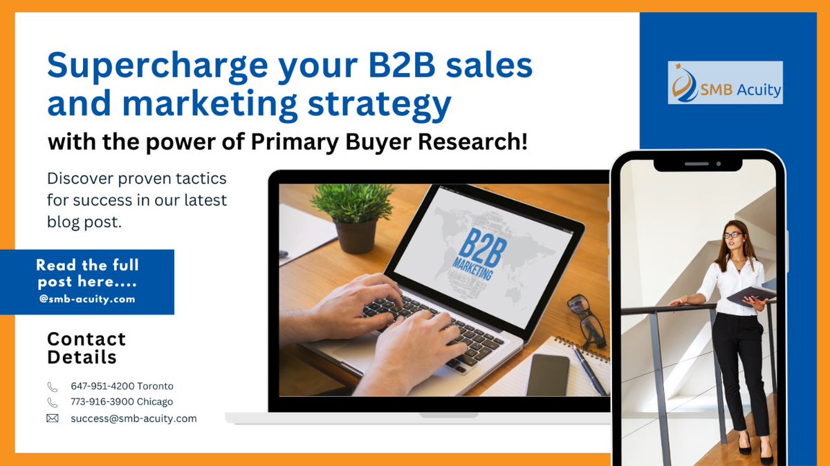 🚀 Supercharge your B2B sales and marketing strategy with the power of Primary Buyer Research! Discover proven tactics for success in our latest blog post:smb-acuity.com/unlocking-b2b-… #B2BMarketing #SalesLeaders