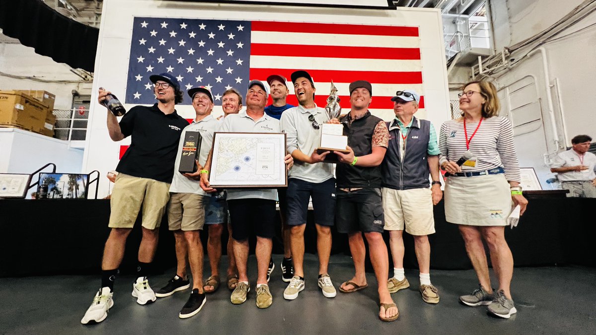 CHSRaceWeek's tweet photo. Offshore ORC A Champ Matthew Schaedler skippered his J/122 Blitzkrieg to victory and also took home the regatta’s Palmetto Trophy! #charlestonraceweek #crw2023 #aregattaunlikeanyother #quantumsails #tothenextchallenge #quantumracing #sebago #goslingsrum #daretobehappy https://t.co/QiixeuujZf