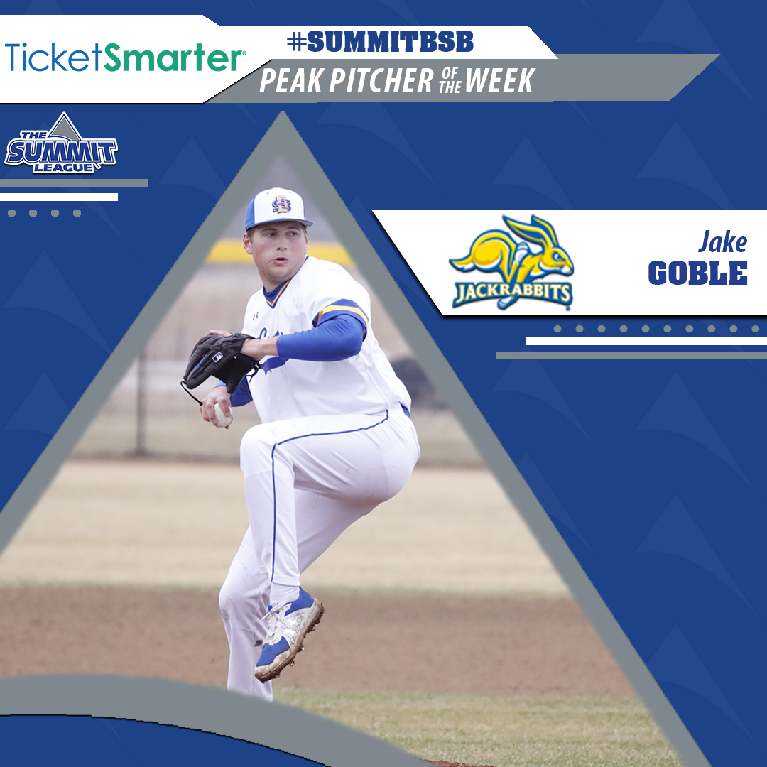 𝐉𝐀𝐊𝐄 𝐖𝐀𝐒 𝐃𝐄𝐀𝐋𝐈𝐍 💪

Your <a href="/TicketSmarter/">TicketSmarter</a> #SummitBSB Peak Pitcher of the Week from <a href="/GoJacksBaseball/">Jackrabbit Baseball</a> pitched 7⃣ shutout innings with five strikeouts and retired 14 batters in a row in one stretch against St. Thomas!

📰 bit.ly/3Ltza1n

#ReachTheSummit