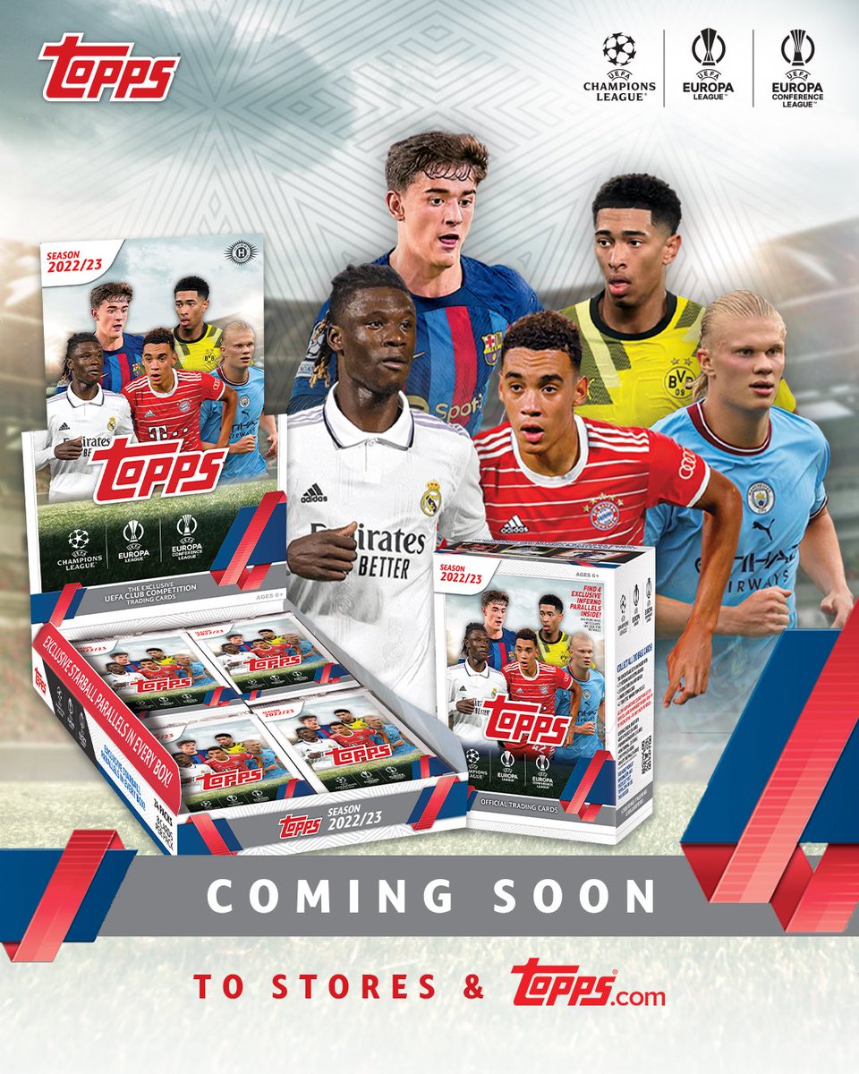 Topps_UK's tweet image. 👀 Topps UCC Hobby boxes drop this Wednesday on Topps.com 🙌 With Blaster boxes coming exclusively to @GAMEdigital soon!! 

#topps #toppsflagship #thehobby