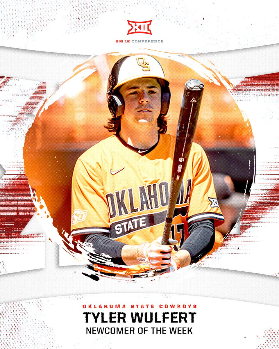 Big12Conference's tweet photo. ⚾ #Big12BSB Player of the Week ⚾
Tyler Wulfert: @OSUBaseball
📰 https://t.co/tEwV6VTTBh https://t.co/0lyboXwLh6