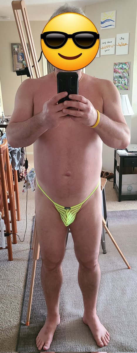 naked_man20's tweet photo. Feeling the sheer neon yellow g-string today #gstringlife #gstring #nudefriends #nudist https://t.co/CzDrt0WOCM