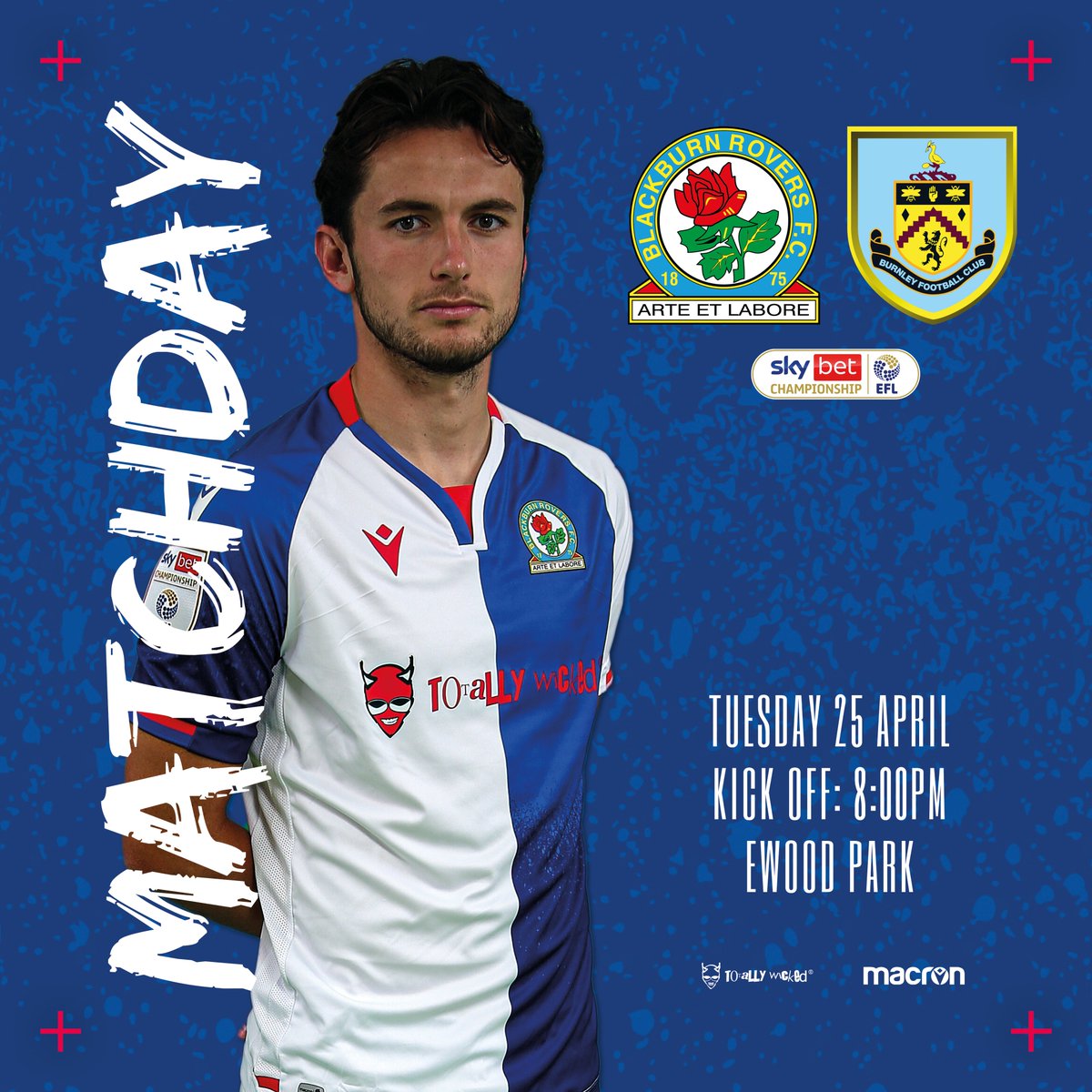Rovers's tweet photo. 🌹 It's 𝐃𝐄𝐑𝐁𝐘 𝐃𝐀𝐘!

🆚 @BurnleyOfficial 
🏆 @SkyBetChamp 
🏠 Ewood Park
🕗 8pm

#ROVvBUR | #Rovers 🔵⚪️ https://t.co/s1VL3u07be