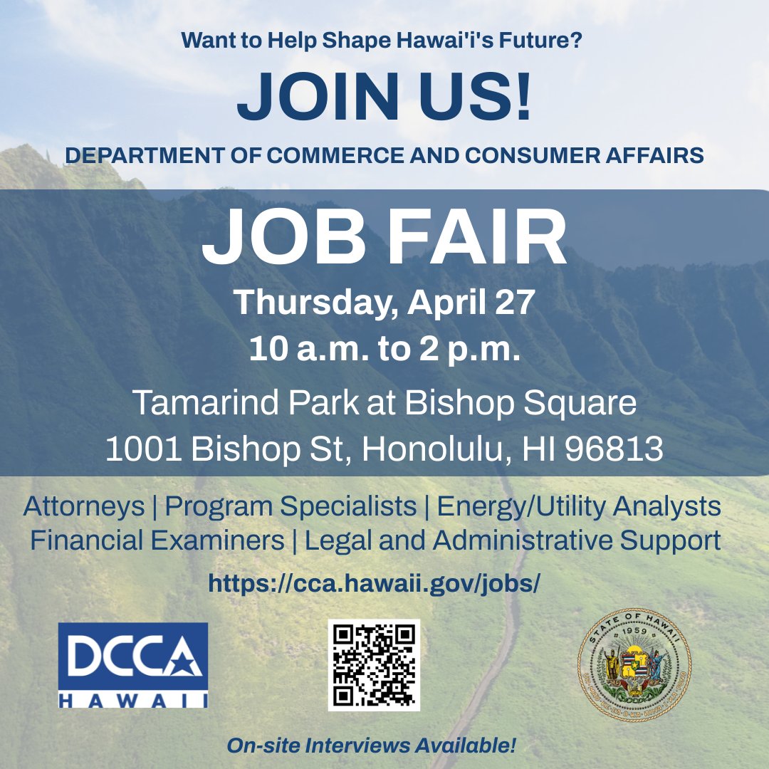 DCCA Hawaii Job Fair|#Dayton, OH| 04/27/2023 | 10:00 AM-02:00 PM |

See flyer, register <a href="/DCCAHawaii/">DCCA Hawaii</a>

#JobFair #Onsite #Jobseekers