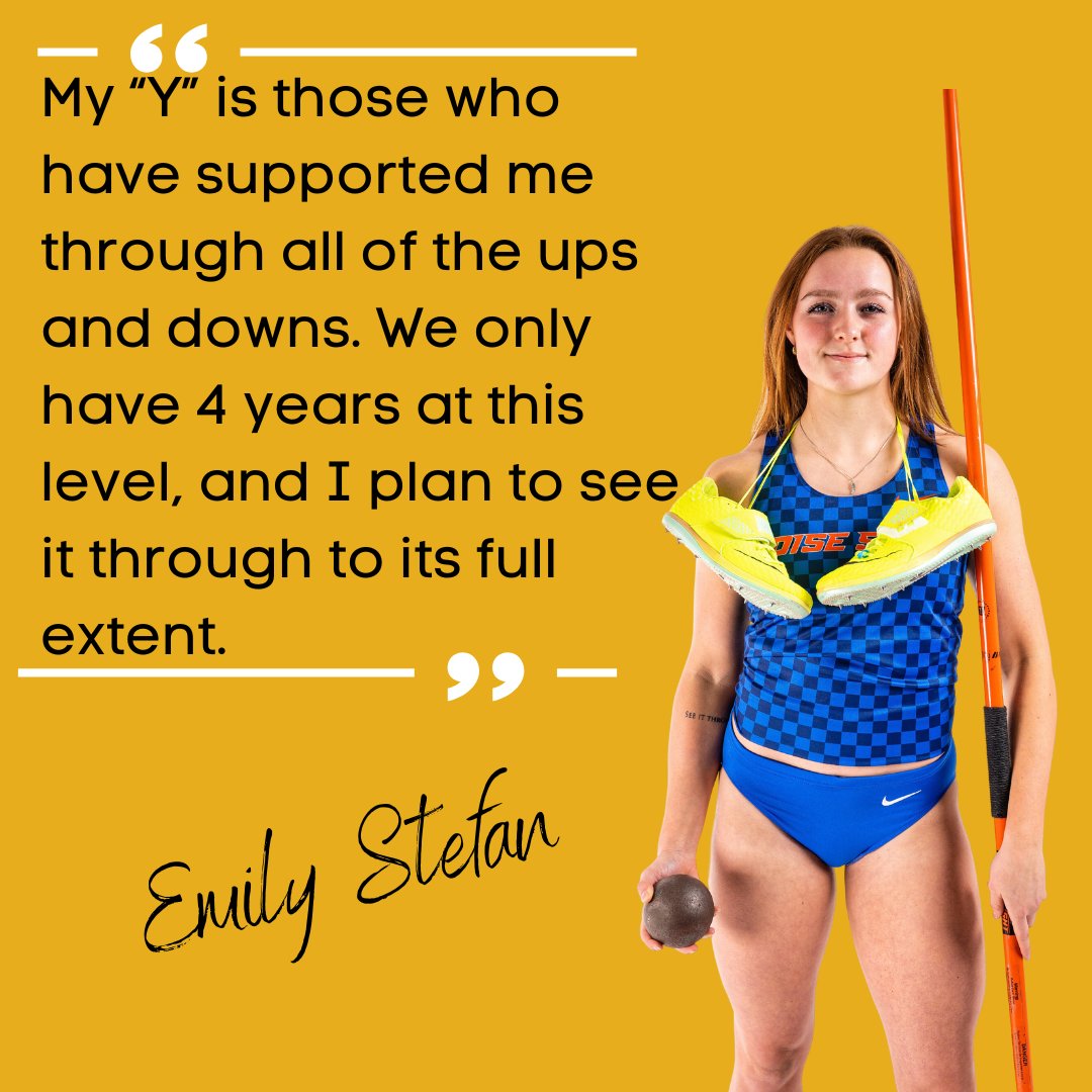 This week's #AthlytSpotlight is on Emily Stefan!🌟 A sophomore at <a href="/BoiseState/">Boise State University</a> from Albany, OR, Emily competes in the pentathlon, heptathlon, and relays. Her "Y" is the support of those who've been with her through it all. She's determined to make the most of her 4 years.🔥 #BSU