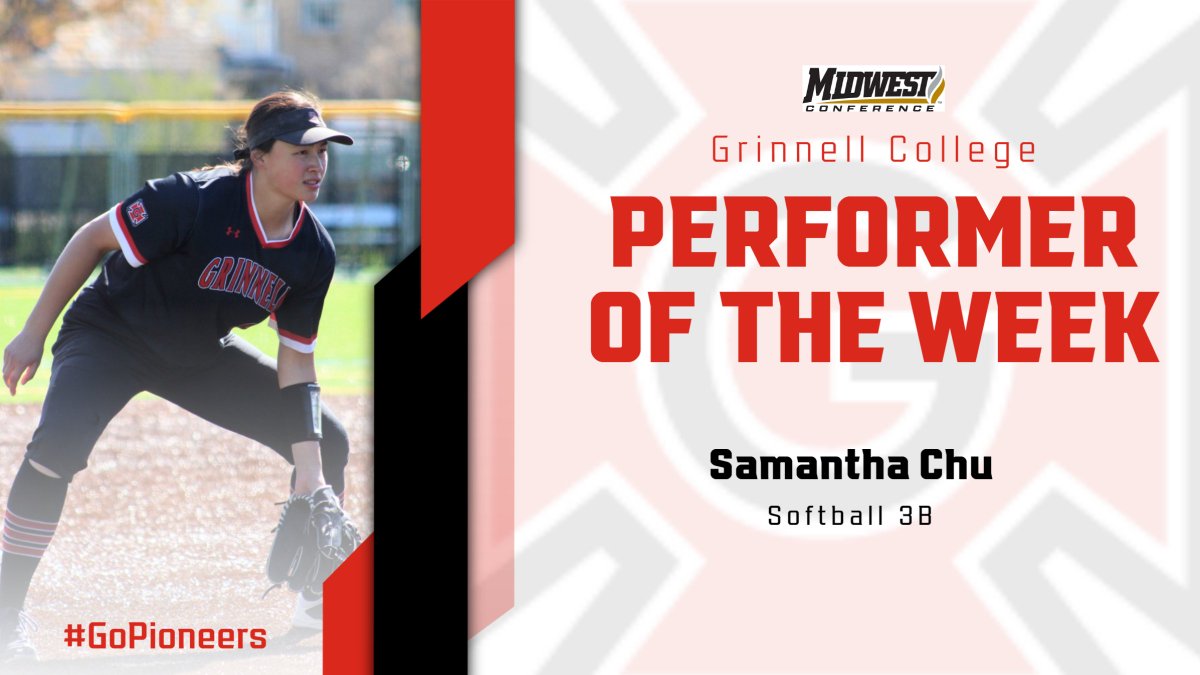 For the second time this season our Junior third baseman, Samantha Chu, has been named conference performer of the week. Congratulations Chewie!!