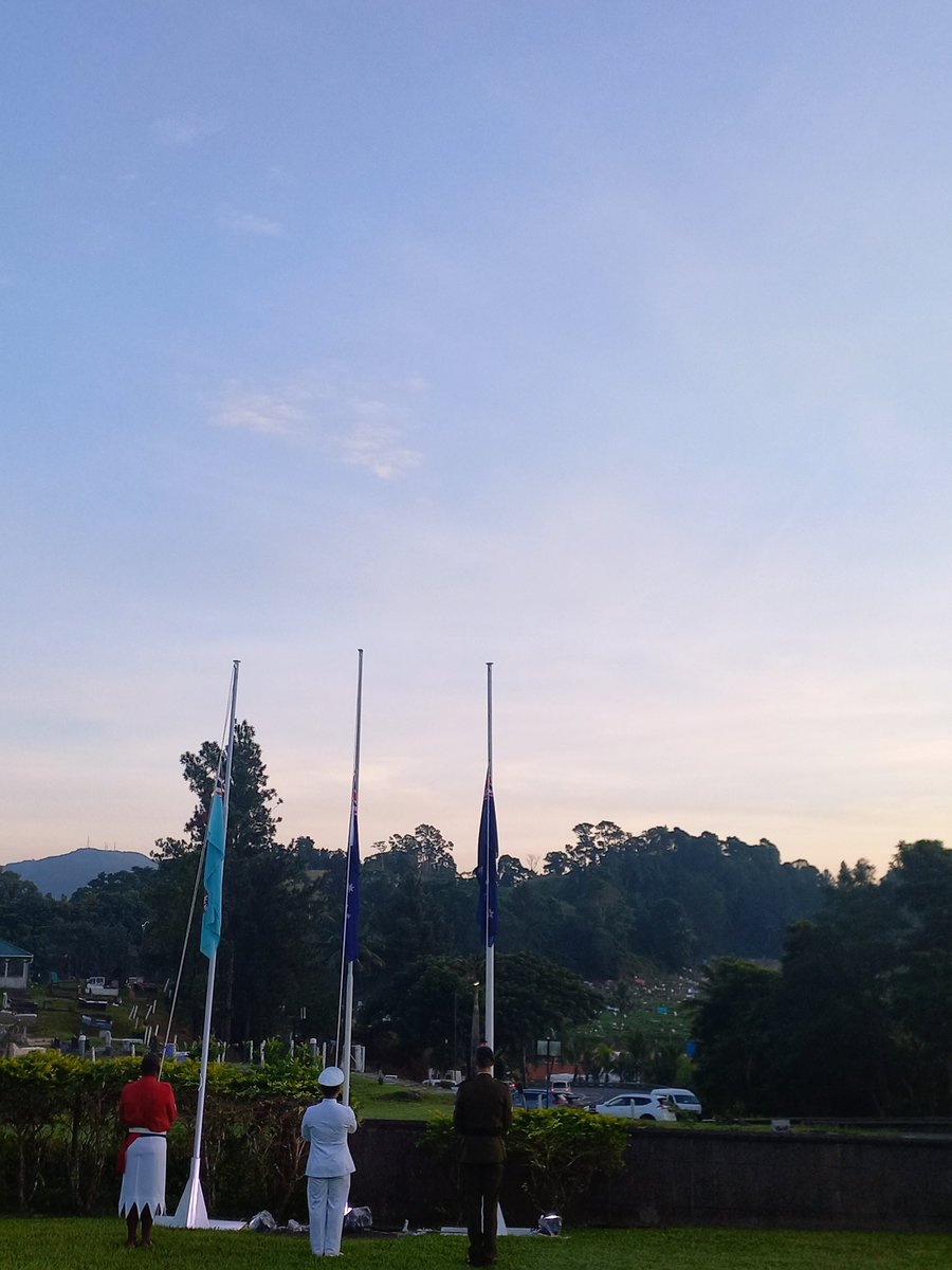 gg4rmlami's tweet photo. ANZAC Day Dawn Service this morning at the Suva Military Cemetery, Reservoir Road.
#LestWeForget https://t.co/K9NUileIEb