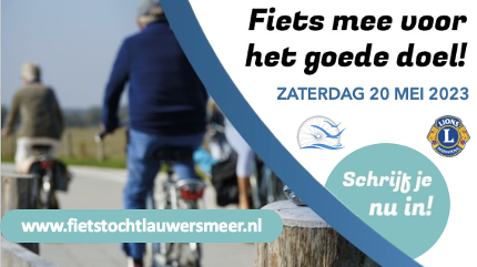 Voor alle fiets- en natuurliefhebbers: Fiets zaterdag 20 mei vanuit Dokkum of Zoutkamp een ronde van 65 of 100km langs  Lauwersmeer, Waddenzee en schitterende Noordoost Friese dorpjes. Vanaf 08:00 uur. Inschrijven ter plekke, of via de website. Opbrengst voor een heel mooi doel!