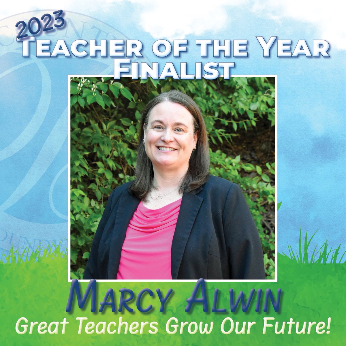 🌱 2023 Teacher of the Year Finalist: Marcy Alwin 🌱

Marcy Alwin teaches 7th-grade social studies at Hedgesville Middle School. She holds a Bachelor of Arts in Secondary Education from Shepherd University and is a National Board Certified Teacher.