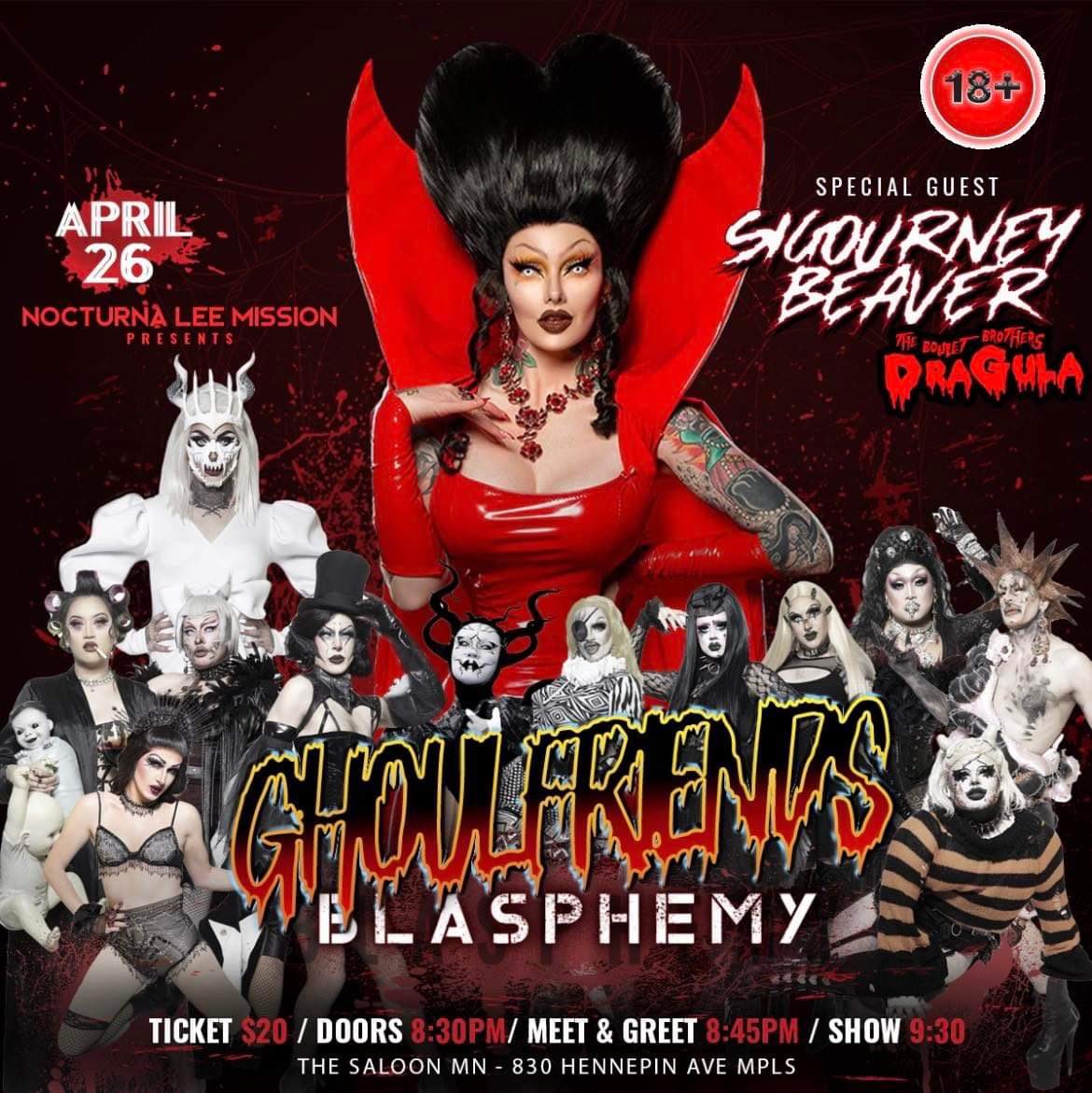 Minneapolis COME BE BEST GHOULFRIENDS WITH US THIS WEDNESDAY w/ Sigourney beaver
#drag #dragula #mndrag #localdrag #supportlocaldrag #twincitiesdrag