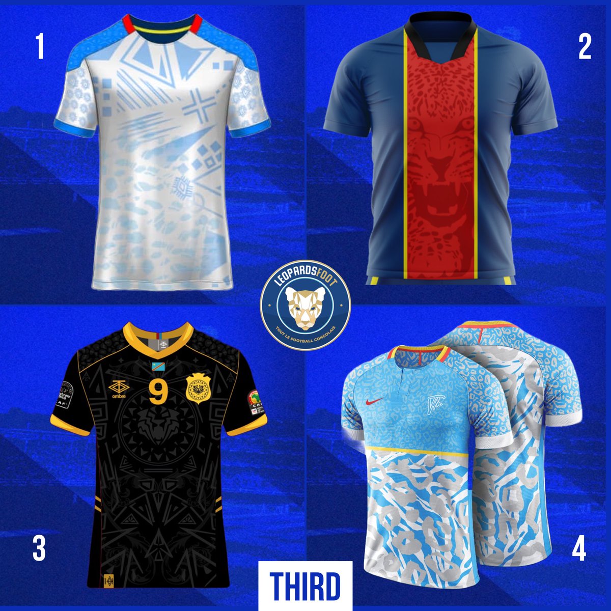leopardsfoot's tweet photo. 🚨 FINALISTES #LPFCHALLENGE ( 𝐭𝐫𝐨𝐢𝐬𝐢𝐞𝐦𝐞 𝐦𝐚𝐢𝐥𝐥𝐨𝐭 👕 )
Prise de risque et surtout créativité 🪄, tels sont les critères qui ont motivé nos choix sur les maillots alternatifs.
À vous de maintenant de voter !
Votez ici : https://t.co/YAHnMsPszj
#Congo #rdc https://t.co/6MCnt0fre2