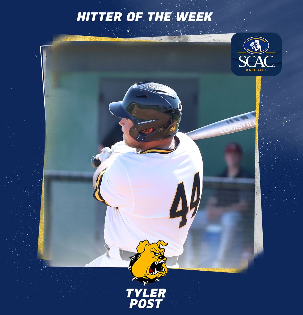 For the SECOND time this season Tyler Post of <a href="/tluathletics/">TLU Bulldogs</a> secures #SCACBsb Hitter of the Week honors⚾️.

📰| bit.ly/3oDI17y 
#SCACPride | #d3baseball