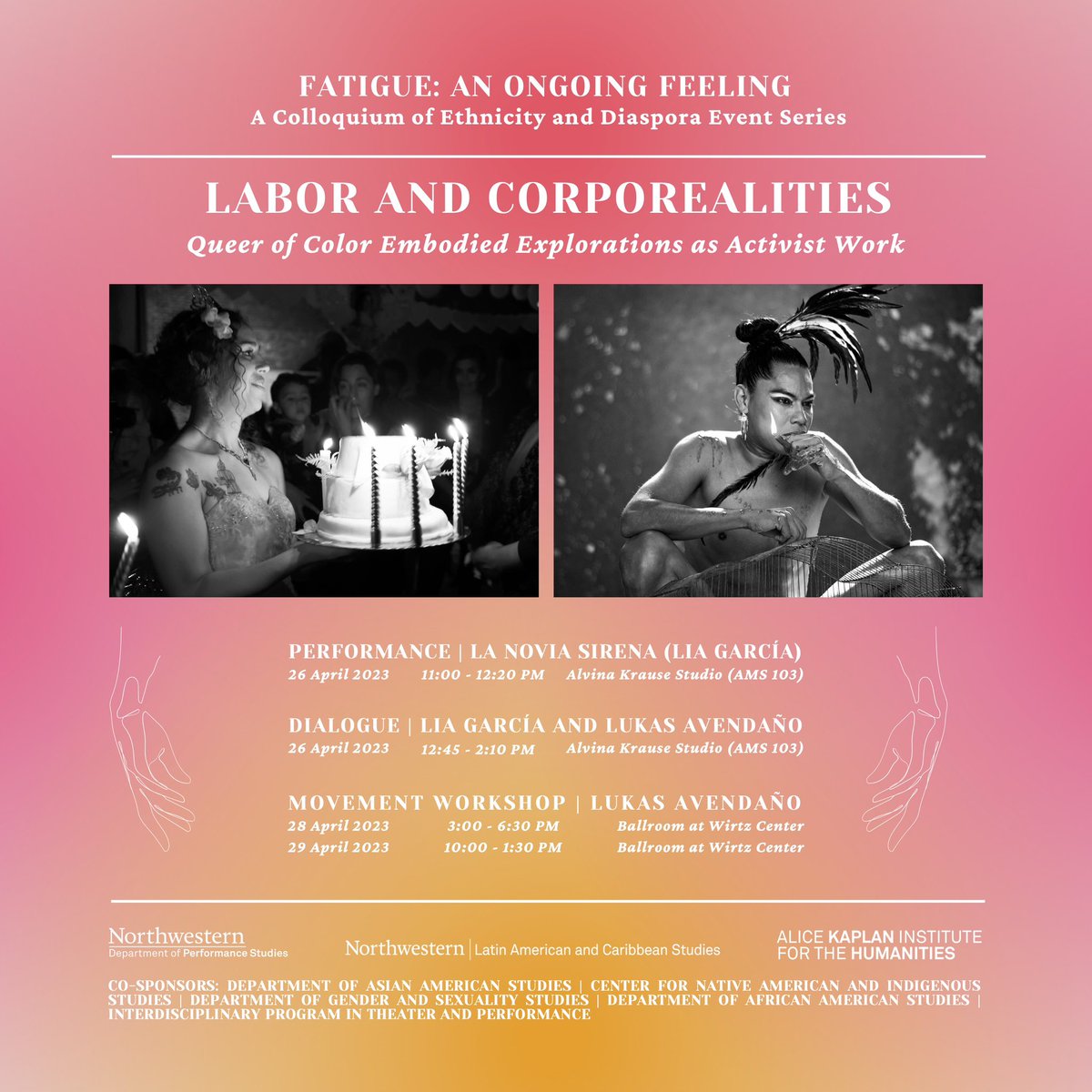 nu_perfst's tweet photo. Join us for Labor and Corporealities: Queer of Color Explorations as Activist Work, a cluster of performances and conversations led by artists Lukas Avendaño and Lia García (La Novia Sirena), which takes place from 26 April through 29 April, across various locations. 

(1/3) https://t.co/SlBHnXLarh