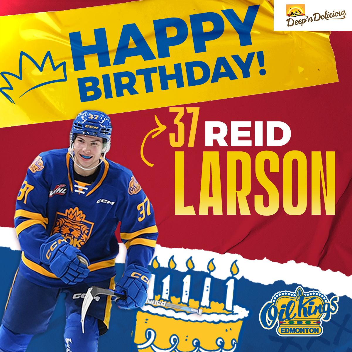 Happy birthday to #OilKings defenceman Reid Larson! 🥳

#grandlarceny