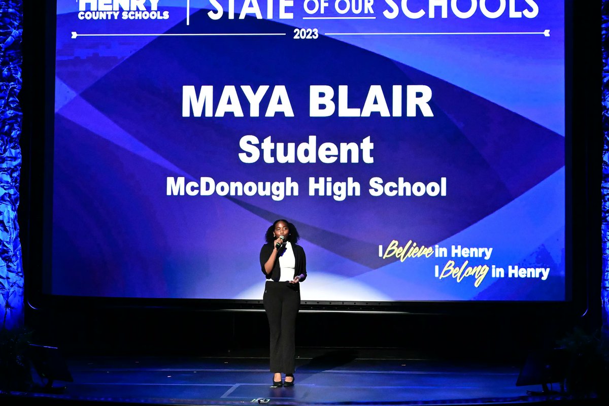 Henry County Schools (@henrycountyboe) on Twitter photo State of Our Schools featured the inspirational voices of HCS students, including Maya from <a href="/MHS_WarHawks/">McDonough High School</a>, who will enroll at <a href="/GeorgiaTech/">Georgia Tech</a> this fall after completing 10 AP courses and qualifying for the Zell Miller Scholarship. #IBelieveInHenry #IBelongInHenry State of Our Schools featured the inspirational voices of HCS students, including Maya from <a href="/MHS_WarHawks/">McDonough High School</a>, who will enroll at <a href="/GeorgiaTech/">Georgia Tech</a> this fall after completing 10 AP courses and qualifying for the Zell Miller Scholarship. #IBelieveInHenry #IBelongInHenry