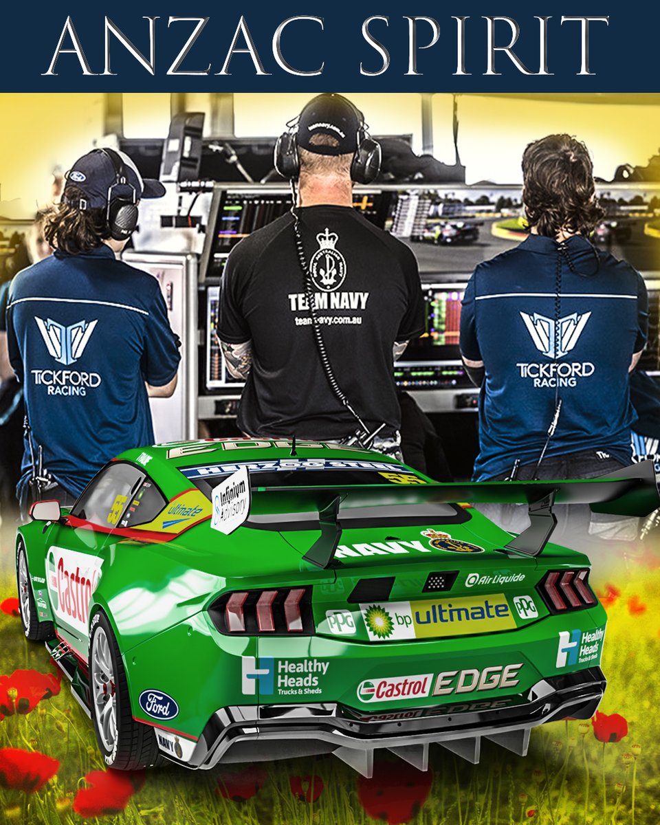 Tickford Racing is incredibly proud of its long partnership with Team Navy. Today, and every day, we honour and pay our respects to the brave men and women who have served and continue to serve our country. Lest we forget.