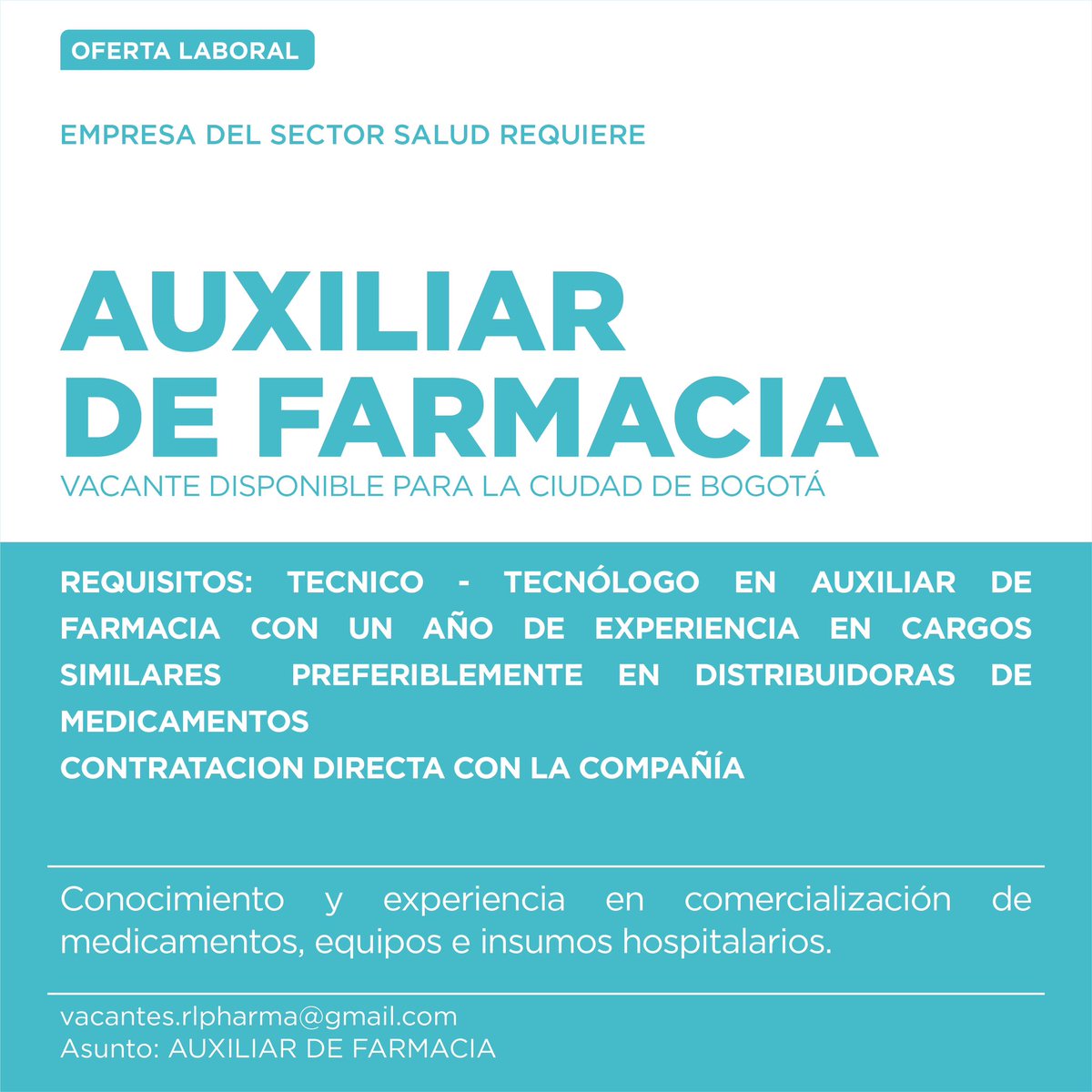 rlpharmaco's tweet photo. Estamos expandiéndonos, queremos contar contigo para seguir creciendo juntos. 
.
#trabajo #trabajosihay #cartagena #cartagenadeindias #empleo #empleobogota #empleomedellin #empleocolombia @senacomunica @competencialaboral #barranquilla #Bogota https://t.co/sXpQUhsEXU