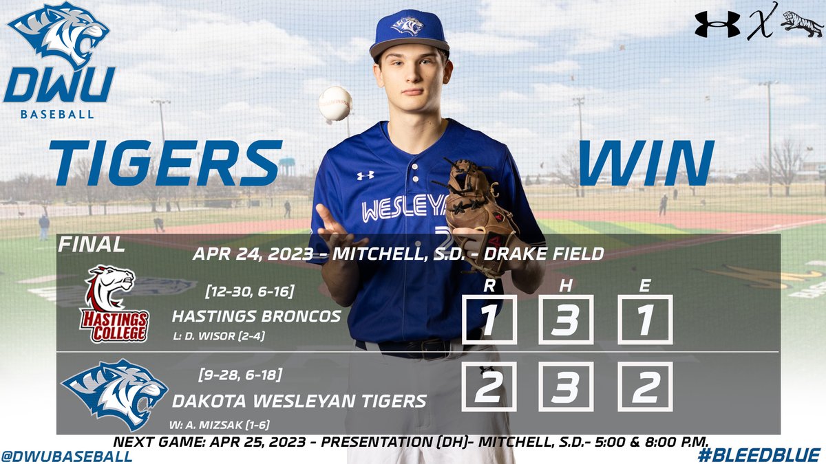 GET YOUR BROOMS OUT 🧹🧹🧹🧹

Your <a href="/DWUBaseball/">DWU Baseball</a> Tiger squad complete the four game sweep of the Hasting Broncos with a complete game effort from Alexander Mizsak.
#BleedBlue