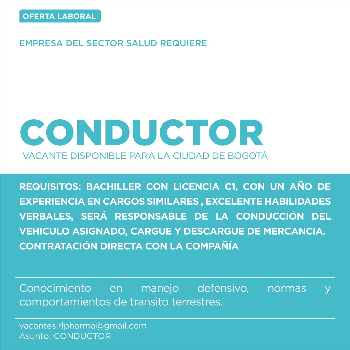 rlpharmaco's tweet photo. Estamos expandiéndonos, queremos contar contigo para seguir creciendo juntos. 
.
#trabajo #trabajosihay #cartagena #cartagenadeindias #empleo #empleobogota #empleomedellin #empleocolombia @senacomunica @competencialaboral #barranquilla #Bogota https://t.co/Cs1HndMWeA