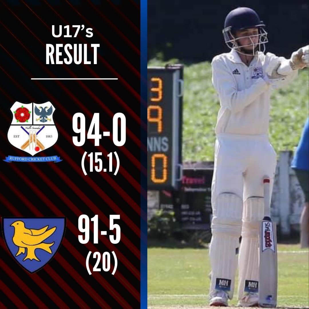 🏏 RESULT FROM COUSINS LANE 🏏

Great win for the U17’s in their opening game of the season and a really strong team performance from everyone involved especially in the field!

Stand out performances :
Emily Sutton 3-7
Dan Golding 53*
Joe Sutton 30*