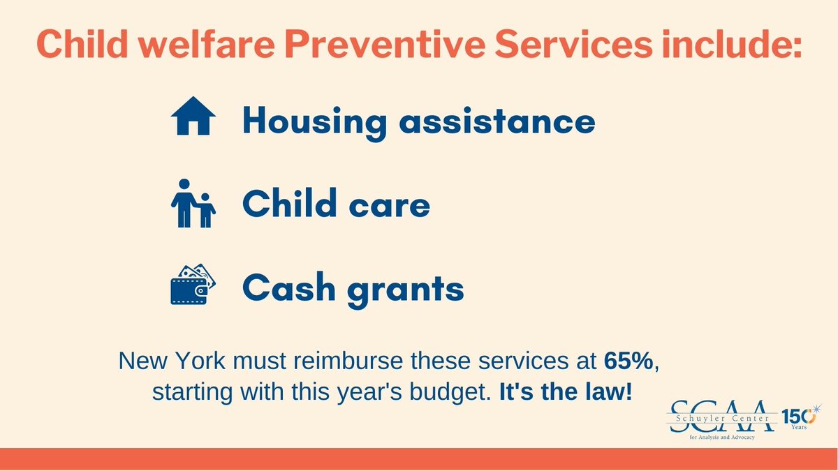 Schuyler Center (@schuylercenter) on Twitter photo Itâs the law that NYS must share the cost of child welfare #preventiveservices at 65% state, 35% counties.
<a href="/AM_AndrewHevesi/">Andrew Hevesi</a> <a href="/JabariBrisport/">Jabari Brisport</a> <a href="/AndreaSCousins/">Sen. Stewart-Cousins</a> @CarlHeastie restored this funding in one-house budget proposals- now <a href="/GovKathyHochul/">Governor Kathy Hochul</a> must uphold this requirement. Itâs the law that NYS must share the cost of child welfare #preventiveservices at 65% state, 35% counties.
<a href="/AM_AndrewHevesi/">Andrew Hevesi</a> <a href="/JabariBrisport/">Jabari Brisport</a> <a href="/AndreaSCousins/">Sen. Stewart-Cousins</a> @CarlHeastie restored this funding in one-house budget proposals- now <a href="/GovKathyHochul/">Governor Kathy Hochul</a> must uphold this requirement.