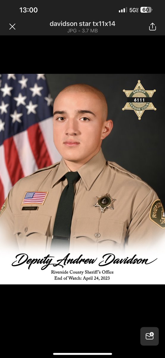 We are saddened to announce the death of Deputy Andrew Davidson, who died in an off-duty traffic accident this morning. He was hired with RSO in March of 2022 and was assigned to our Perris Station. We extend our deepest sympathies to the family and friends of Deputy Davidson.