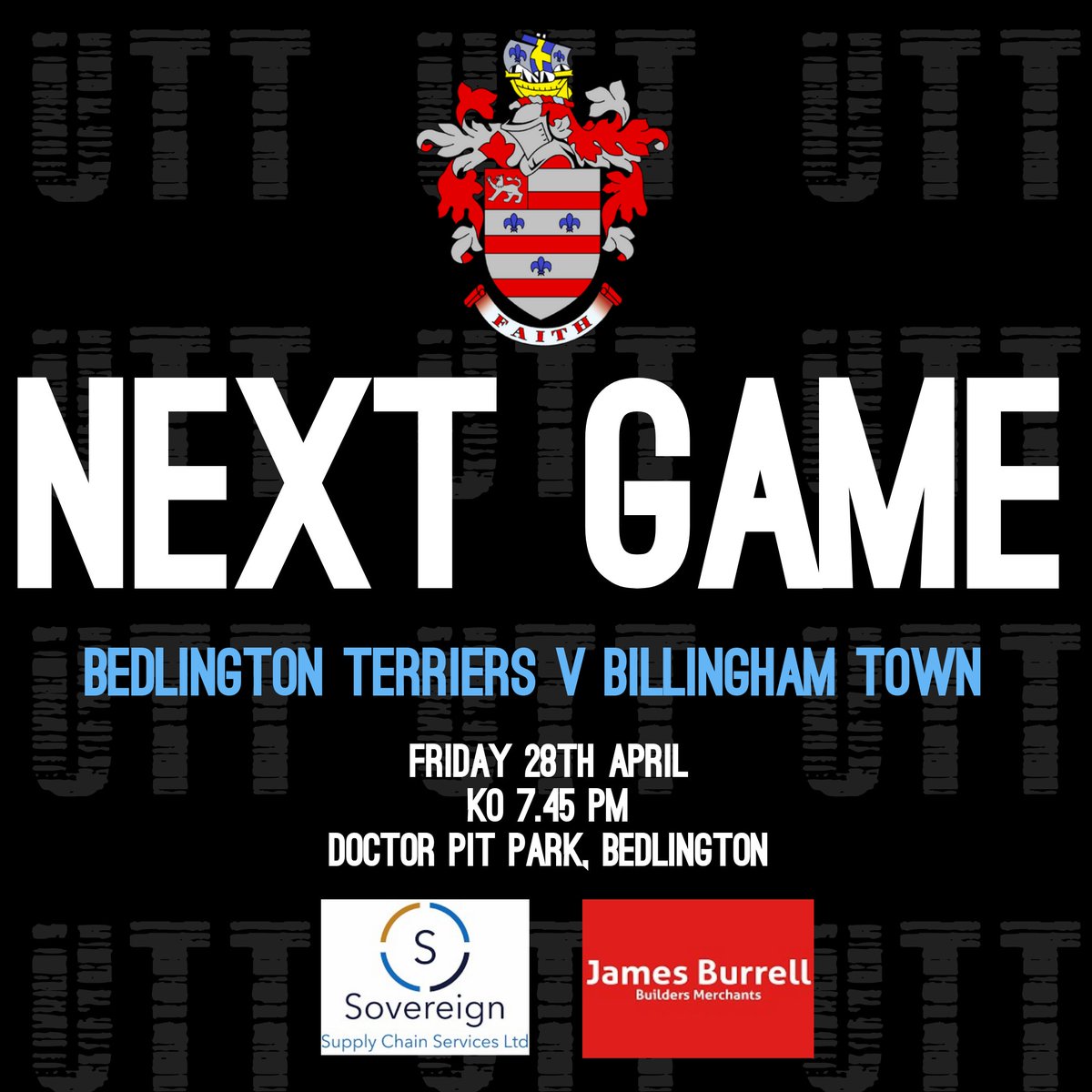 BillinghamTown's tweet image. Our play off semi final will take place this Friday night away to Bedlington Terriers #UTT