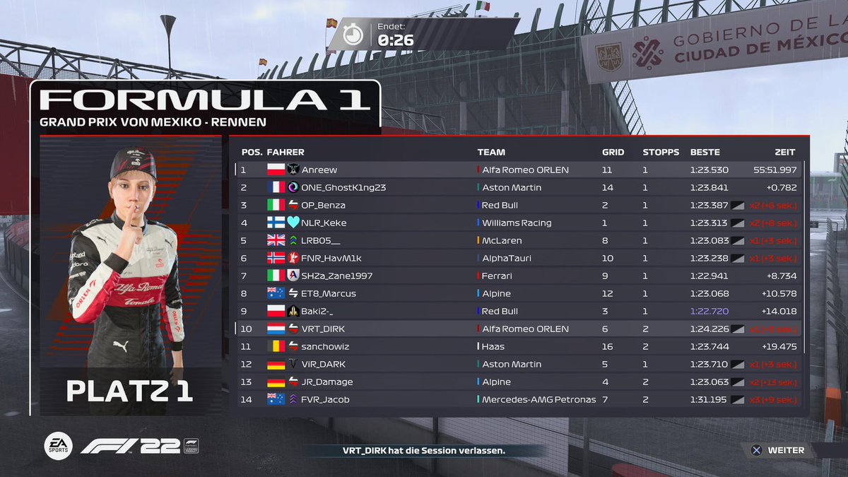 PSGL F3 Mexico 🇲🇽 
Quali: P11
Race: P1
Yeeesssss. After a bad quali I made up good positions at the start. Fortunate for me 2 guys ahead of me had time penalties which gave me the win in the end. Feels good to win again. GG to Keke, Benza and Ghostking 🏆