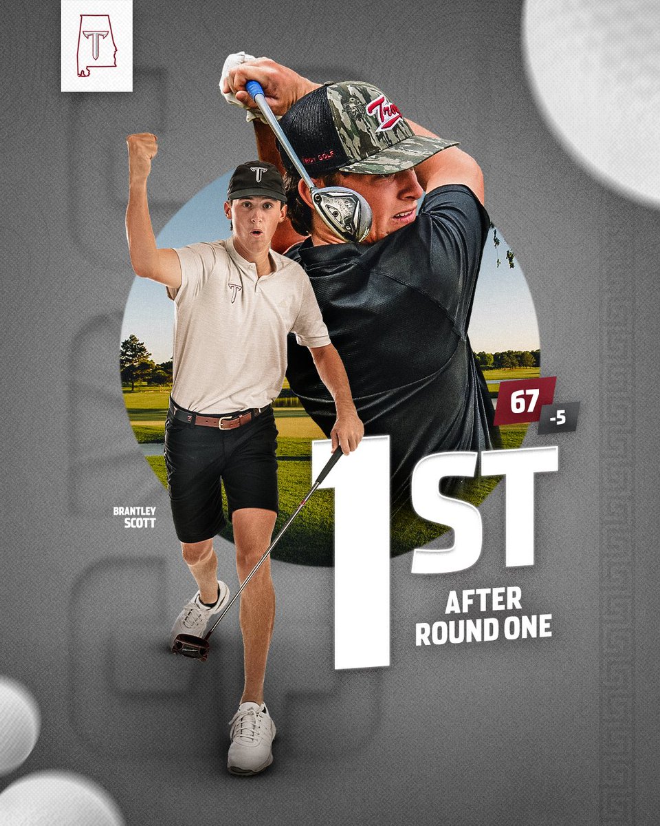 TroyTrojansMG's tweet photo. Brantley Scott shoots 5-under on the back nine and is the clubhouse leader at the @SunBelt Championship!

#SharpenTheSword | #OneTROY ⚔️⛳️ https://t.co/0S324SXMtc