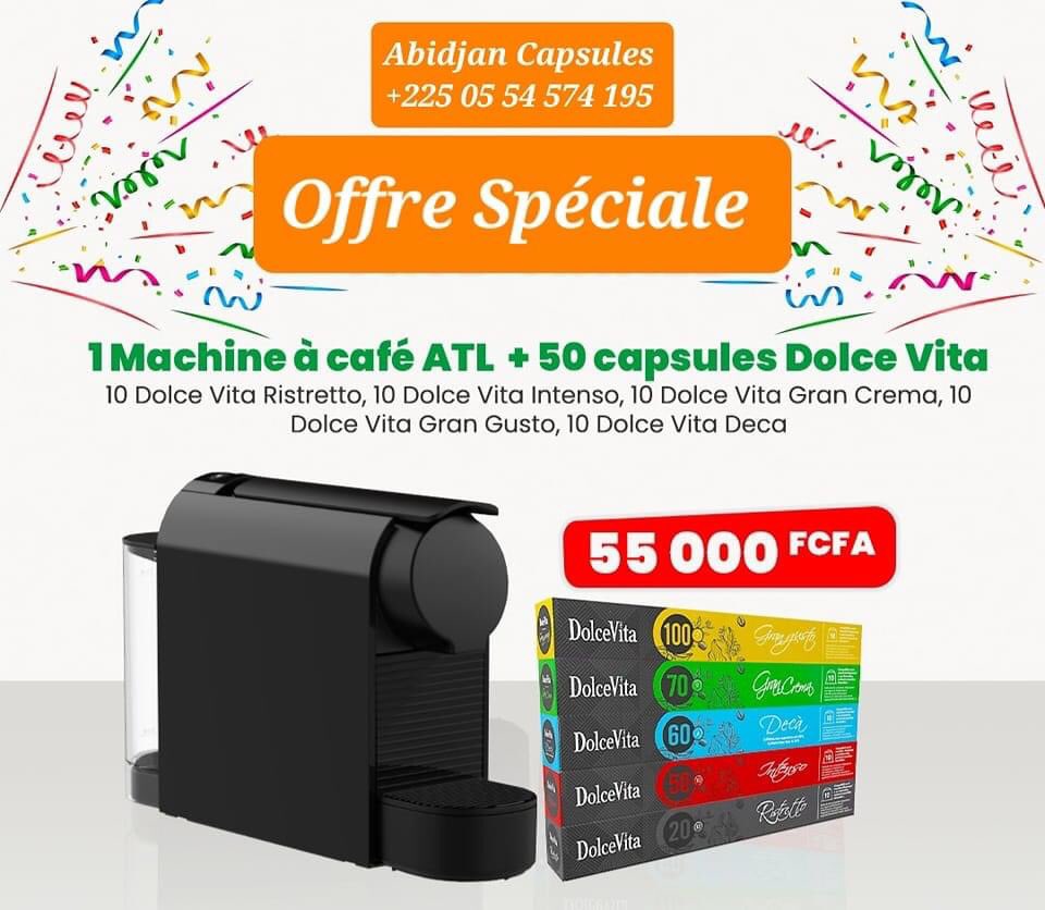 AbidjanCapsules's tweet photo. Une semaine de Promotion 😊
Du 24 au 30 Avril 2023, profitez de notre offre spéciale machine à café + 50 capsules compatibles Nespresso ! https://t.co/QGcF2EBlPG