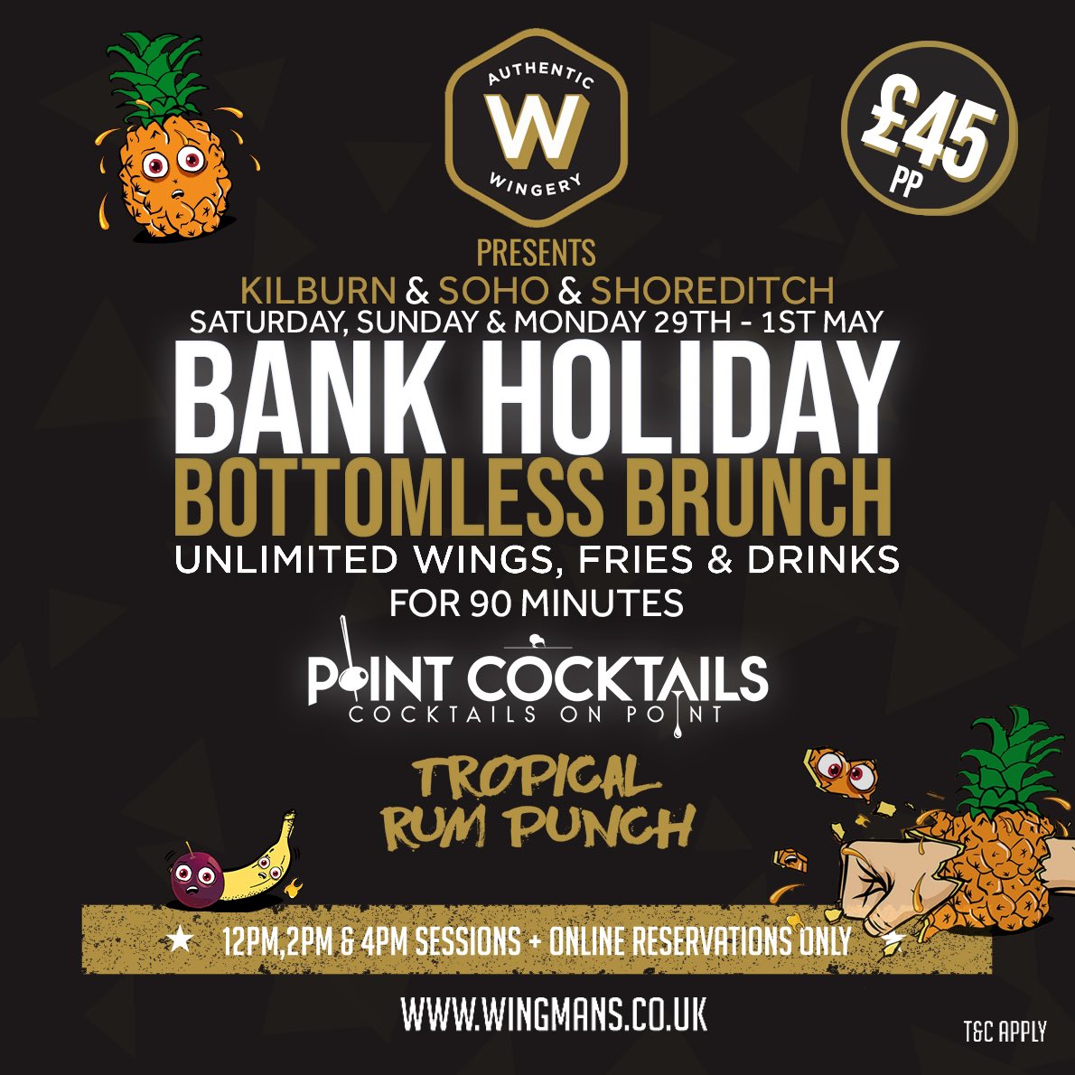 BANK HOLIDAY PLANS SORTED!🍹🍗
Book Now: wingmans.co.uk