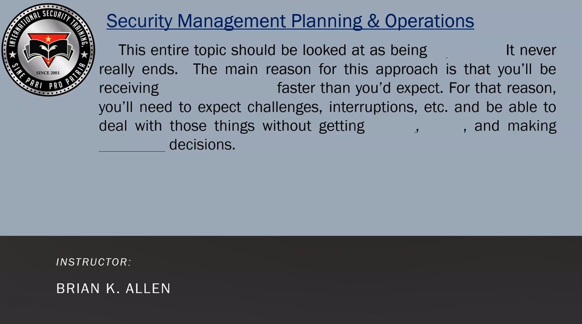 intsectrng's tweet photo. [ https://t.co/MHVNOZfhdx ] Security Management Planning &amp; Operations | Clip 304 | Executive Protection #SecurityGuard #SecurityOfficer #MilitaryPolice #SecurityForces #MasterAtArms https://t.co/MSVTribSGc